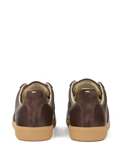 Maison Margiela Dark Brown Replica Sneakers In Black