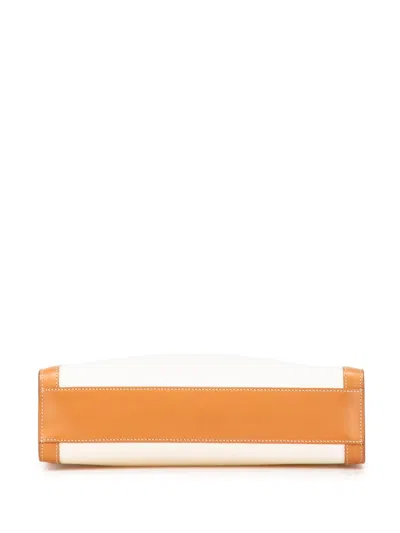 Pre-owned Celine 2021 Small Canvas Vertical Cabas Satchel In Brown