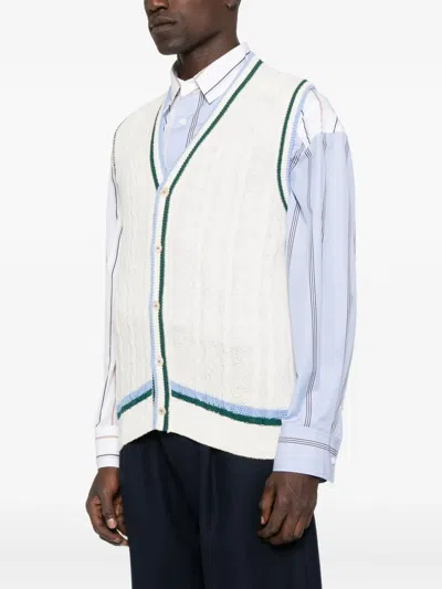 Gallia Button Sweater Vest In White