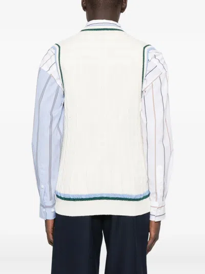 Gallia Button Sweater Vest In White