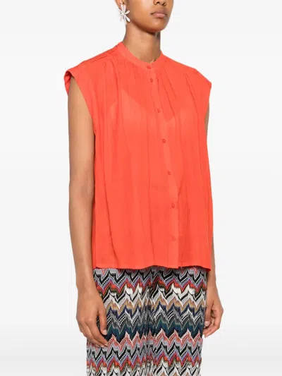 Vanessa Bruno Clio Sleeveless Blouse In Orange Fluo In Orange