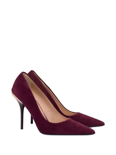 Love Moschino Pointed-toe Metallic-detail Pumps In Red