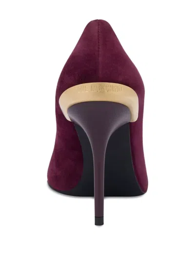 Love Moschino Pointed-toe Metallic-detail Pumps In Red