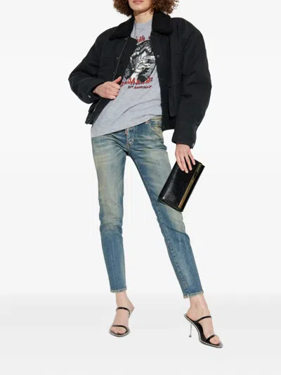 Dsquared2 Belt Loop Denim Trousers In Blue