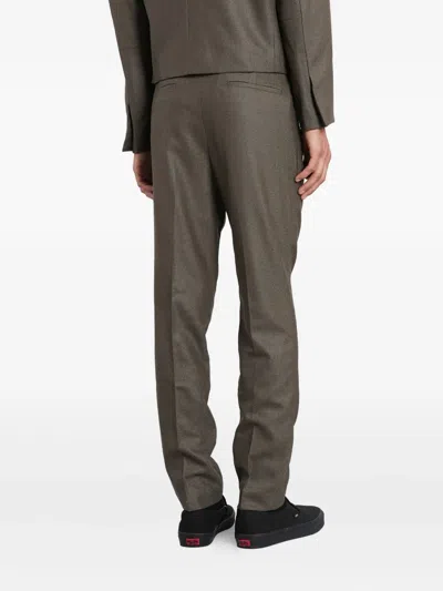 Entire Studios Slim Trouser Pants In Green Wool In Gray