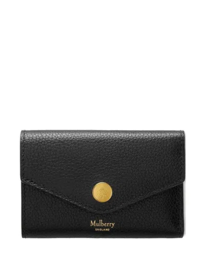 Mulberry Folded Leather Wallet In Black