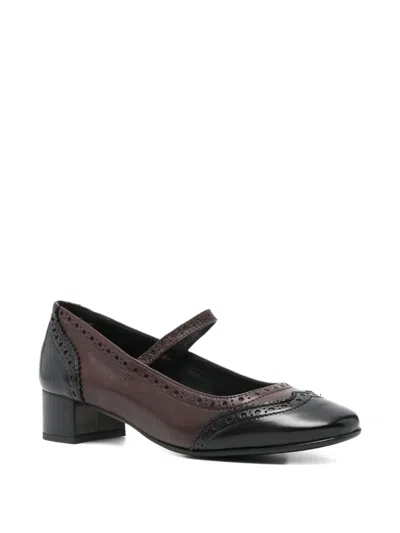 Lorena Paggi Leather Brogue Pumps In Black