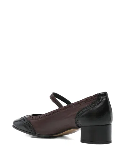 Lorena Paggi Leather Brogue Pumps In Black