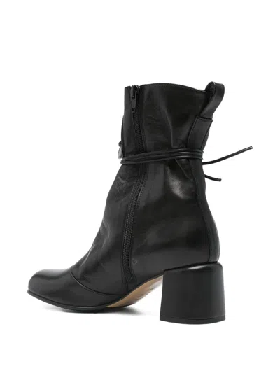 Lorena Paggi 60mm Lace-up Ankle Boots In Black
