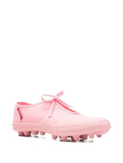 Phileo Lace-up Studded Ballet Flats In Pink