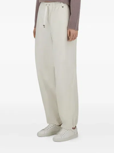 Herno Pantalon Baloon Natural Cintura Elast In White