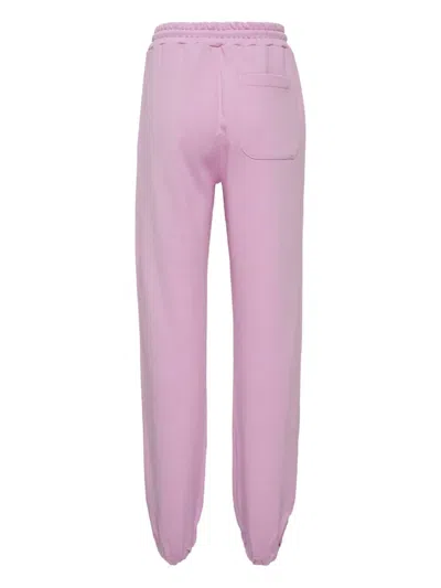 Msgm Rabbit-embroidered Track Pants In Pink
