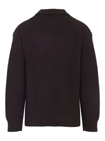 Carhartt Ip Mens Chore Logo-patch Knitted Wool-blend Cardigan Palisander In Brown