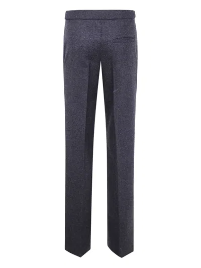 Darkpark Tailored Wool Pants With Pleats And Pockets In Blue