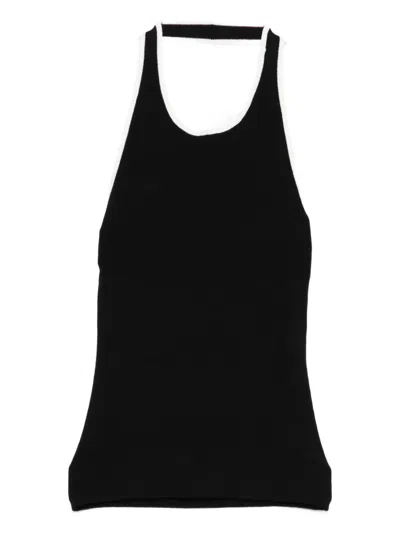 St Agni Fine Line Halter Top In Black