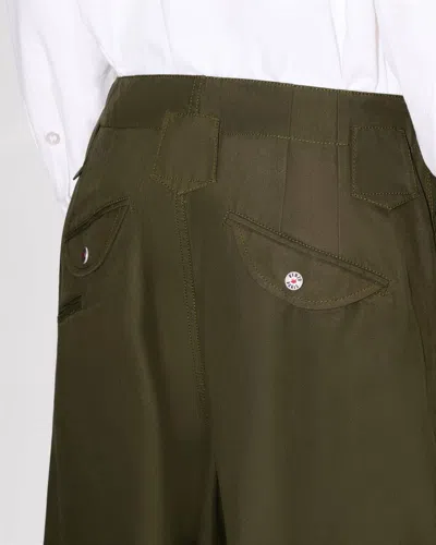 Kenzo Cotton Trousers With Quilted Pattern And Pockets In Brown
