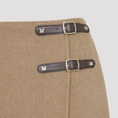 Max Mara Curzio Camel Midi Skirt In Brown