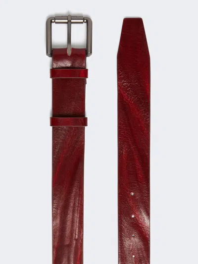 Max Mara Extra-long Belt With Double Loop And Shaped Tip. In Red