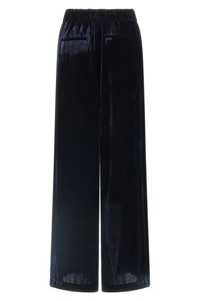 Peserico Soft Touch Velvet Trousers Featuring Pockets In Black