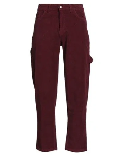 Daje . Not Only In Paris Man Pants Burgundy Size M Cotton, Elastane In Burgundy