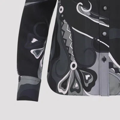 Pucci Orchid Print Shirt In Black