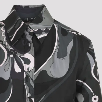 Pucci Orchid Print Shirt In Black