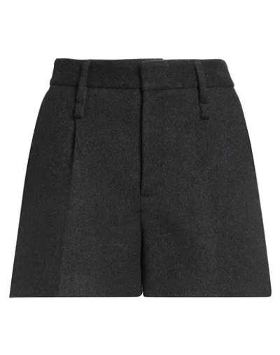 Federico Cina Woman Shorts & Bermuda Shorts Charcoal Size S Wool, Polyamide In Black