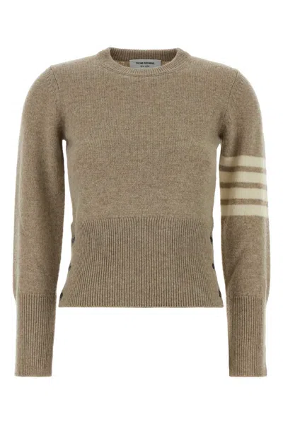 Thom Browne Wool Sweater With Crew Neck And Stripes In Multi