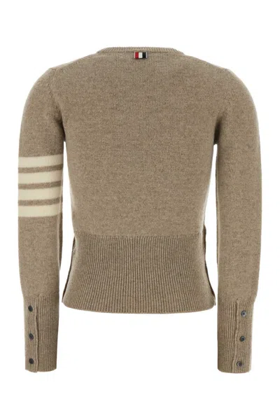 Thom Browne Wool Sweater With Crew Neck And Stripes In Multi