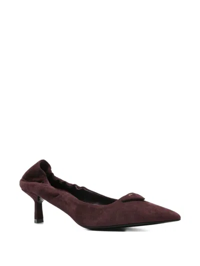 Prada Pointed High Heels In Burgundy