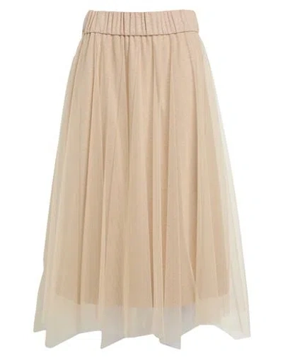 Peserico Easy Woman Midi Skirt Sand Size 6 Polyamide, Viscose, Virgin Wool In Neutral