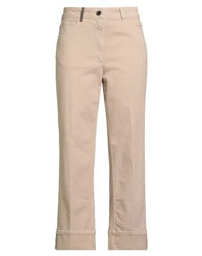 Peserico Woman Jeans Beige Size 8 Cotton, Elastane In Pink