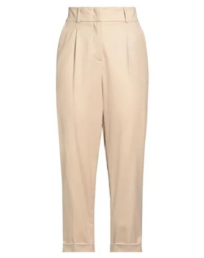 Peserico Easy Woman Pants Beige Size 6 Virgin Wool In Nude