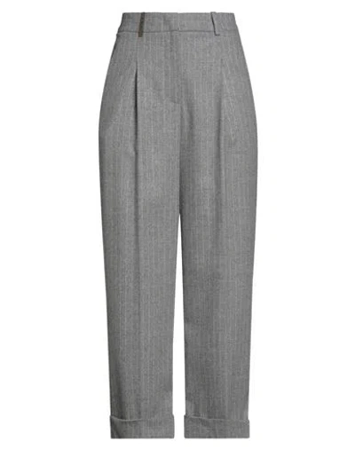 Peserico Woman Pants Grey Size 6 Wool, Polyester, Rayon, Nylon, Elastane In Gray