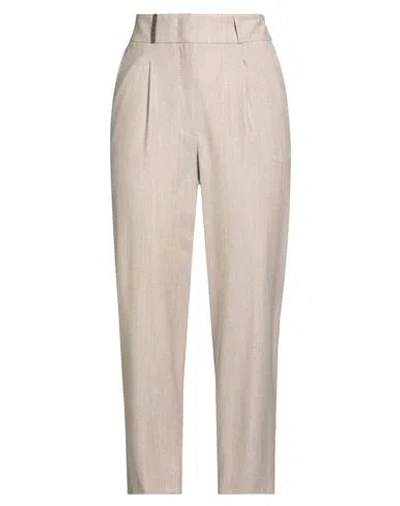 Peserico Woman Pants Beige Size 6 Virgin Wool, Viscose, Polyamide, Elastane, Polyester In Neutral