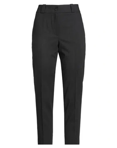 Peserico Easy Woman Pants Charcoal Size 6 Polyester, Wool, Elastane In Black
