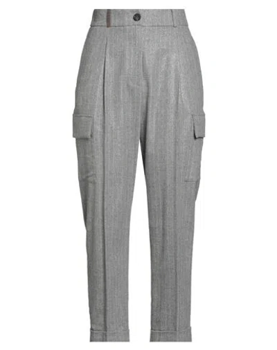 Peserico Woman Pants Grey Size 6 Wool, Polyester, Viscose, Polyamide, Elastane In Gray