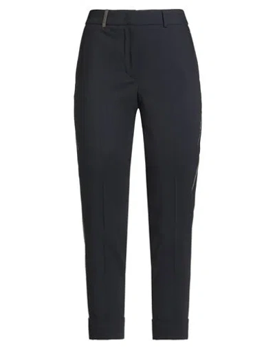 Peserico Woman Pants Midnight Blue Size 4 Polyester, Wool, Elastane In Blue