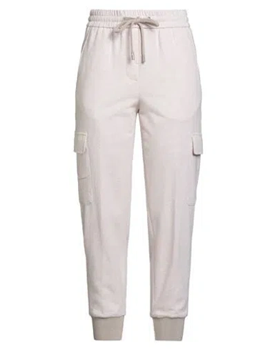 Peserico Woman Pants Ivory Size 6 Cotton, Elastane In White