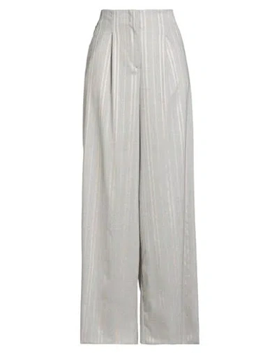Peserico Woman Pants Light Grey Size 6 Virgin Wool, Silk, Elastane In Gray