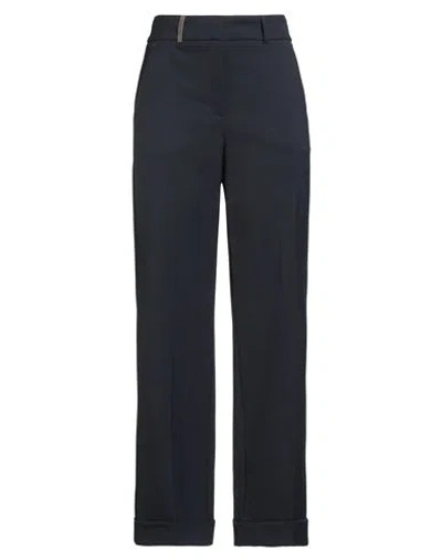 Peserico Woman Pants Midnight Blue Size 6 Polyester, Virgin Wool, Elastane In Blue
