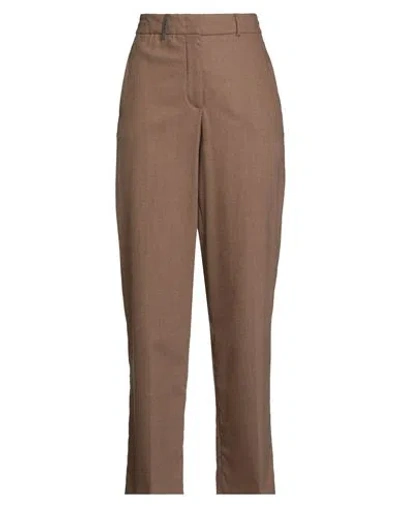 Peserico Woman Pants Khaki Size 8 Virgin Wool, Cashmere, Elastane In Neutral