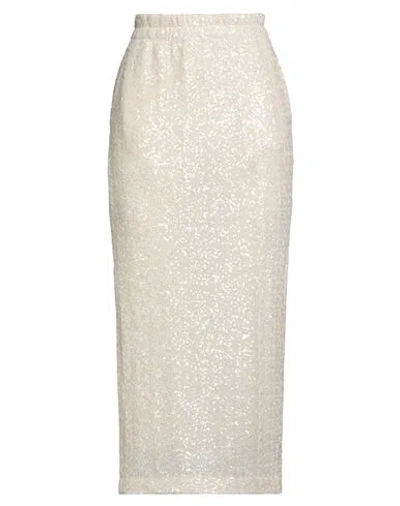 Tensione In Woman Maxi Skirt Cream Size M Polyester, Elastane In White