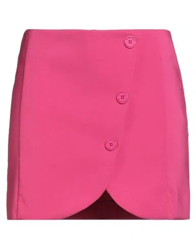 Silvian Heach Woman Mini Skirt Fuchsia Size 4 Polyester, Elastane In Pink