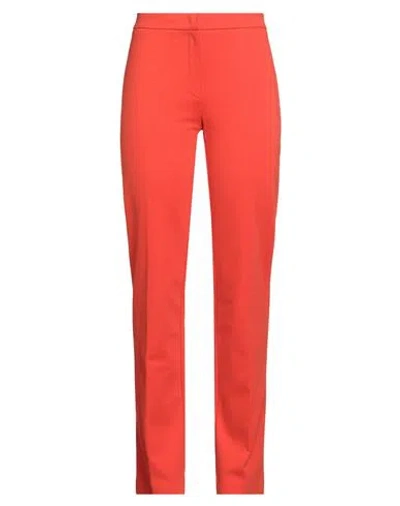 Daniela Drei Woman Pants Red Size 8 Polyester, Viscose, Elastane In Red