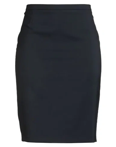 Windsor . Woman Midi Skirt Midnight Blue Size 14 Virgin Wool, Elastane