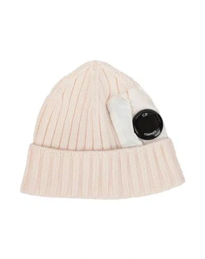 C.p. Company C. P. Company Man Hat Cream Size Onesize Wool, Polyamide In Pink