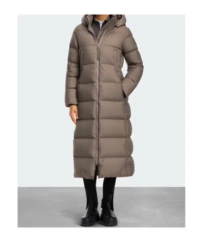 Canada Goose Mystique Tonal Label 750 Fill Power Down Long Puffer Coat In Brown