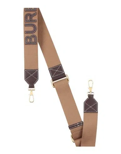 Burberry Woman Bag Strap Camel Size - Polyester, Polyamide, Calfskin In Brown