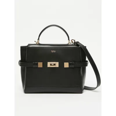Max Mara Smooth Leather Handbag In Black